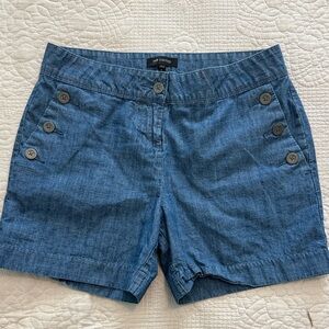 The Limited Denim chambray Button-Detail Shorts Y2K